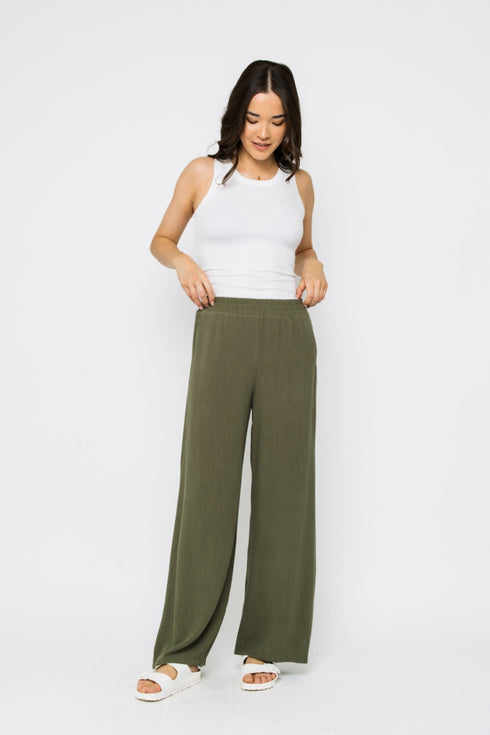 Stevie-Wide Leg Pull On Pant